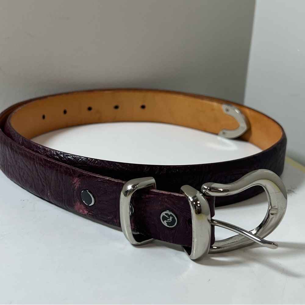 Crescent USA Imported Asian Buffalo Size 37 Silver Buckle Western Men's Belt